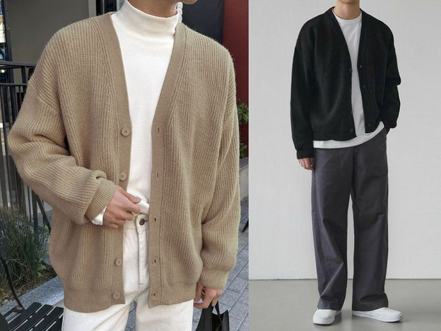 Áo Cardigan len tạo nên vẻ ngoài ấm áp và phong cách lãng tử
