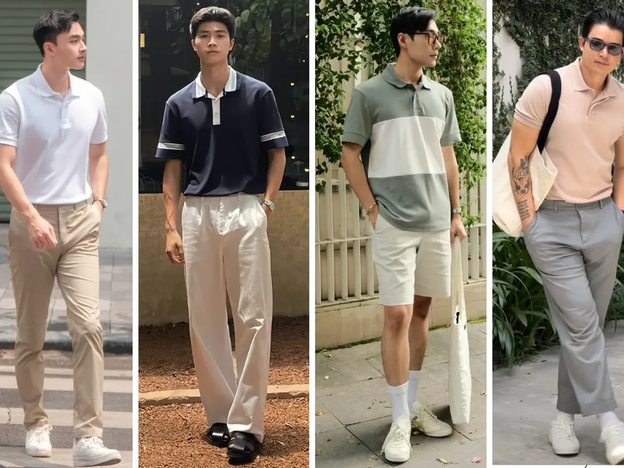 Áo Polo kết hợp quần tây giúp tôn dáng và tạo vẻ ngoài sành điệu