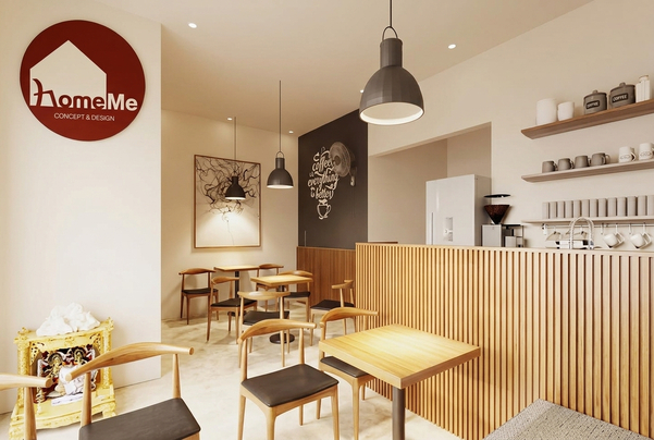 Kích thước quầy bar được tính toán kỹ lưỡng giúp tạo sự thoải mái cho cả người phục vụ và khách hàng